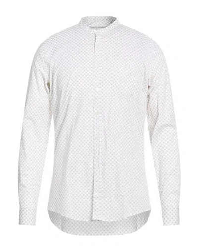 Daniele Alessandrini Man Shirt Off White Size 17 ½ Cotton, Elastane In Animal Print