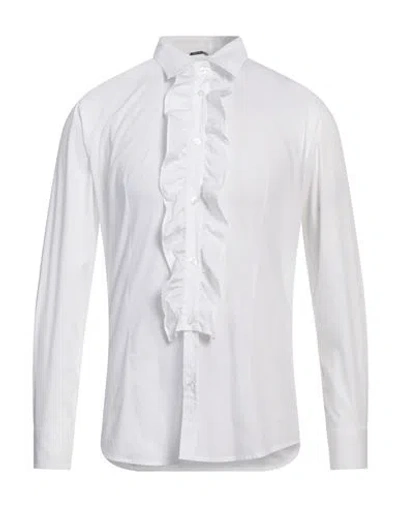 Daniele Alessandrini Man Shirt White Size M Cotton, Elastane