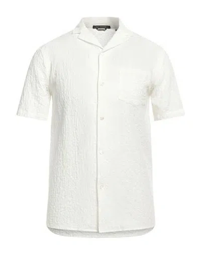Daniele Alessandrini Man Shirt White Size M Cotton, Elastane