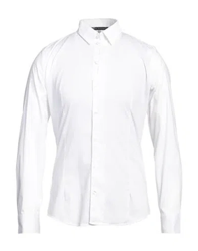 Daniele Alessandrini Man Shirt White Size S Cotton, Elastane