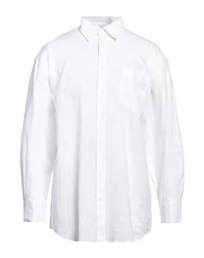 Daniele Alessandrini Man Shirt White Size M Linen, Cotton