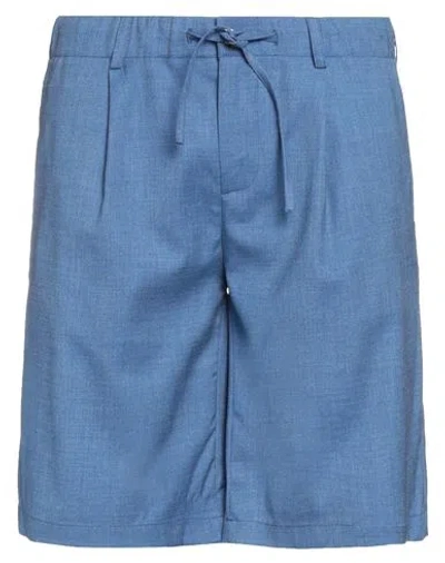 Daniele Alessandrini Man Shorts & Bermuda Shorts Blue Size 30 Polyester, Viscose, Elastane