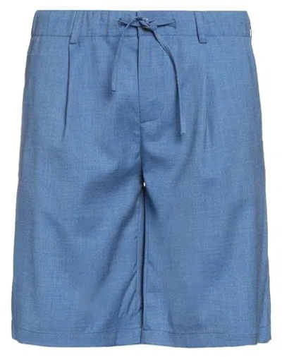 Daniele Alessandrini Man Shorts & Bermuda Shorts Blue Size 28 Polyester, Viscose, Elastane