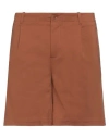 Daniele Alessandrini Man Shorts & Bermuda Shorts Brown Size 34 Cotton, Polyamide, Elastane In Brown