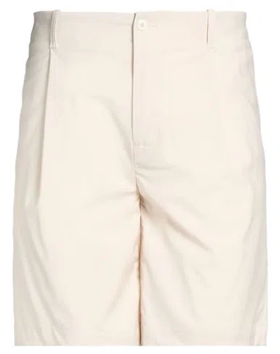 Daniele Alessandrini Man Shorts & Bermuda Shorts Cream Size 30 Polyester, Viscose, Elastane In Metallic