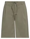 Daniele Alessandrini Man Shorts & Bermuda Shorts Military Green Size 30 Cotton, Polyamide, Elastane In Green