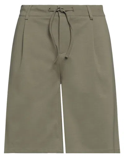 Daniele Alessandrini Man Shorts & Bermuda Shorts Military Green Size 30 Cotton, Polyamide, Elastane