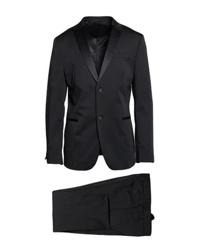 Daniele Alessandrini Man Suit Black Size 42 Polyester, Cotton, Elastane