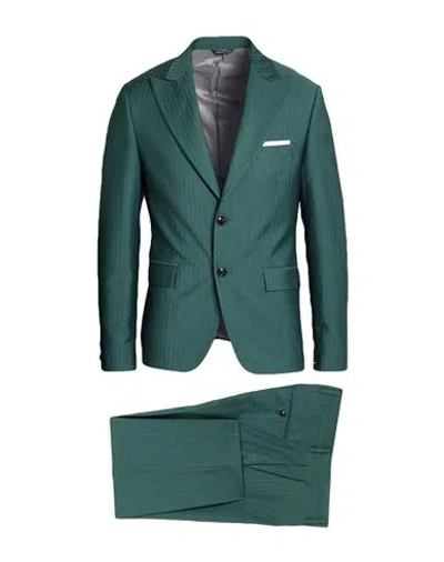 Daniele Alessandrini Man Suit Green Size 42 Polyester, Viscose, Elastane