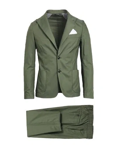 Daniele Alessandrini Man Suit Military Green Size 42 Polyester, Nylon, Elastane