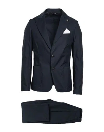 Daniele Alessandrini Man Suit Navy Size 44 Polyester, Nylon, Elastane In Blue