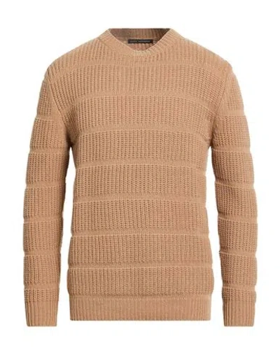 Daniele Alessandrini Man Sweater Camel Size 38 Wool, Polyamide In Brown