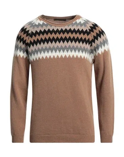 Daniele Alessandrini Man Sweater Camel Size 42 Wool, Polyamide In Beige