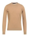Daniele Alessandrini Man Sweater Camel Size 42 Wool In Beige