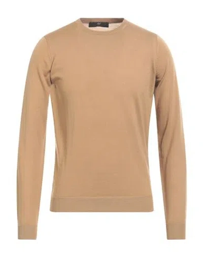 Daniele Alessandrini Man Sweater Camel Size 42 Wool In Beige