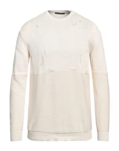 Daniele Alessandrini Man Sweater Cream Size 44 Cotton In White