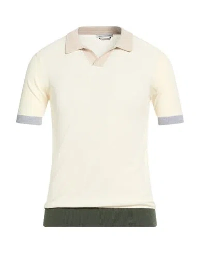 Daniele Alessandrini Man Sweater Cream Size M Cotton In Neutral