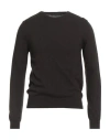 Daniele Alessandrini Man Sweater Dark Brown Size 36 Merino Wool, Cashmere, Viscose In Black