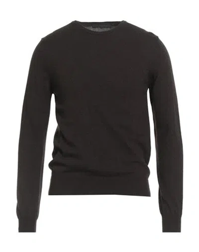 Daniele Alessandrini Man Sweater Dark Brown Size 36 Merino Wool, Cashmere, Viscose In Black