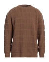 Daniele Alessandrini Man Sweater Light Brown Size 42 Wool, Polyamide In Brown