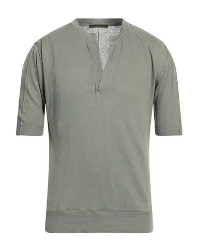 Daniele Alessandrini Man Sweater Military Green Size 36 Linen, Cotton