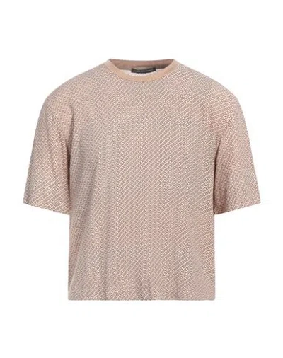 Daniele Alessandrini Man T-shirt Beige Size Xxl Viscose, Polyester, Cotton
