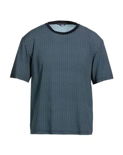 Daniele Alessandrini Man T-shirt Midnight Blue Size L Viscose, Polyester, Cotton