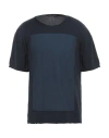 Daniele Alessandrini Man T-shirt Midnight Blue Size M Cotton, Linen