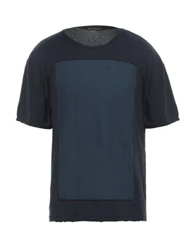 Daniele Alessandrini Man T-shirt Midnight Blue Size S Cotton, Linen