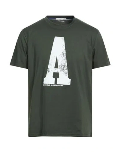 Daniele Alessandrini Man T-shirt Military Green Size Xl Cotton