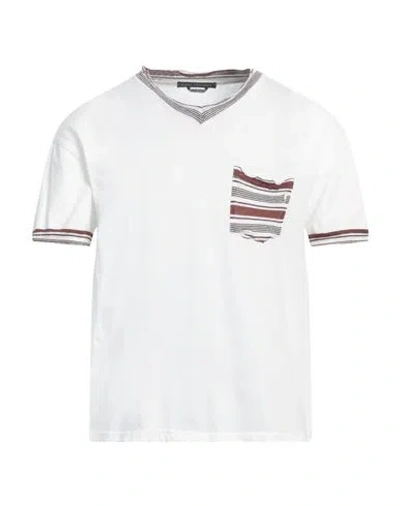 Daniele Alessandrini Man T-shirt White Size M Cotton, Viscose, Linen In Neutral