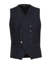 Daniele Alessandrini Man Tailored Vest Midnight Blue Size 36 Wool, Polyester, Elastane In Blue