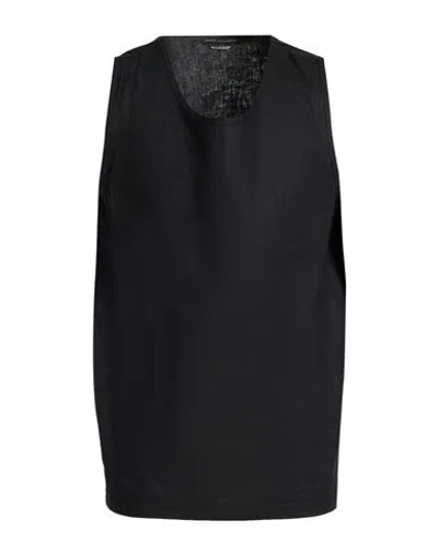 Daniele Alessandrini Man Tank Top Black Size Xl Linen, Viscose