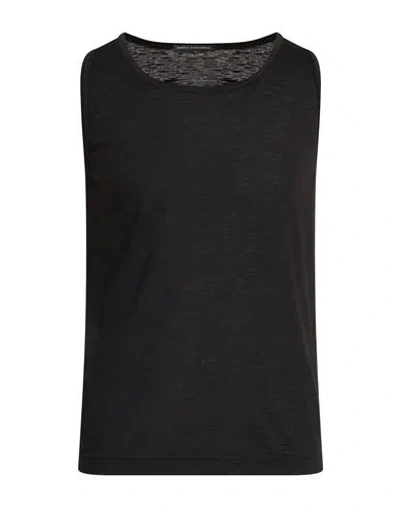Daniele Alessandrini Man Tank Top Black Size Xxl Polyester, Viscose, Elastane In Orange