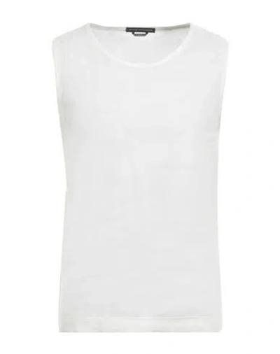 Daniele Alessandrini Man Tank Top White Size M Linen, Viscose