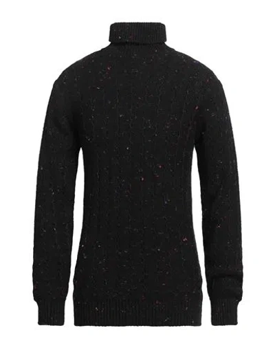 DANIELE ALESSANDRINI DANIELE ALESSANDRINI MAN TURTLENECK BLACK SIZE 42 ACRYLIC, WOOL, VISCOSE 