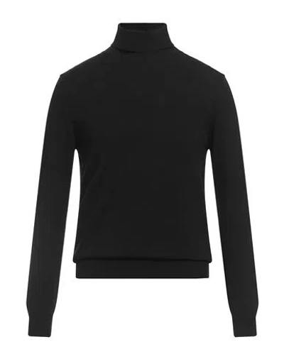 Daniele Alessandrini Man Turtleneck Black Size 48 Merino Wool, Cashmere, Viscose