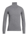 Daniele Alessandrini Man Turtleneck Grey Size 38 Wool In Gray