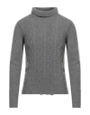 Daniele Alessandrini Man Turtleneck Grey Size 38 Wool, Polyamide In Gray