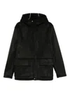 Daniele Alessandrini Minimalist Hooded Jacket With Front Flap Pockets And Subtle Padding In Black