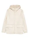 Daniele Alessandrini Minimalist Off-white Jacket With Hood And Concealed Closure In Neutral