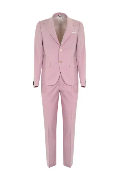 Daniele Alessandrini Pink Single-breasted Suit In Rosa