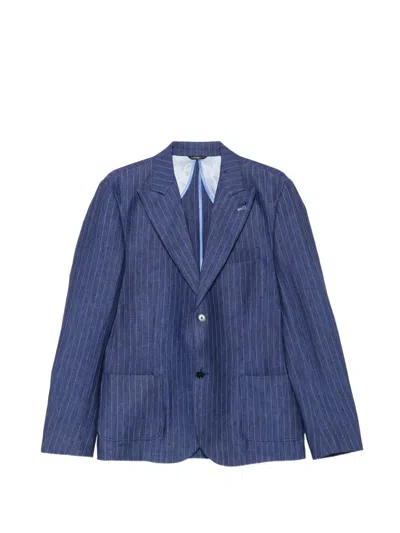 Daniele Alessandrini Pinstripe-pattern Notched-lapel Jacket In Multi