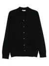 Daniele Alessandrini Button-up Black Sweater With Classic Collar In Black