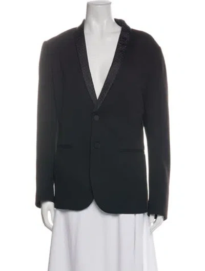 Pre-owned Daniele Alessandrini Polka Dot Print Blazer In Black