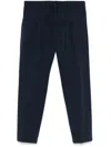Daniele Alessandrini Blue Trousers In Cotton With Elastic Waistband