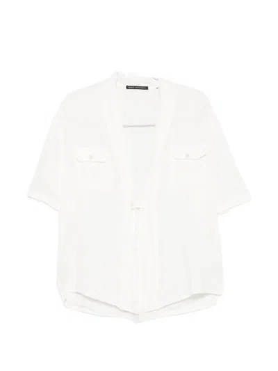 Daniele Alessandrini Shawl-collar Pocket-detail Shirt In White