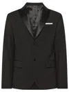 Daniele Alessandrini Single-breasted Blazer With Shiny Lapels In Black