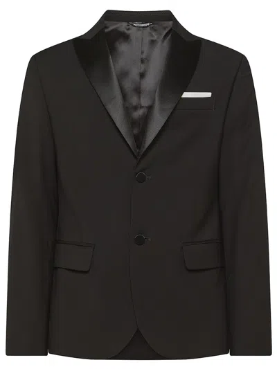 DANIELE ALESSANDRINI SINGLE-BREASTED BLAZER WITH SHINY LAPELS