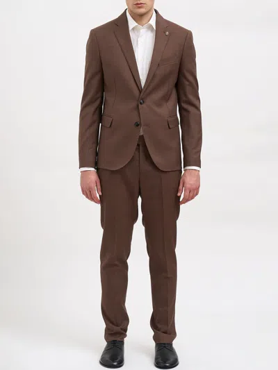 Daniele Alessandrini Single-breasted Suit In Brown